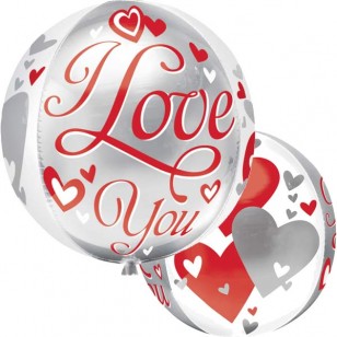 I Love You Hearts Orbz Balloon 